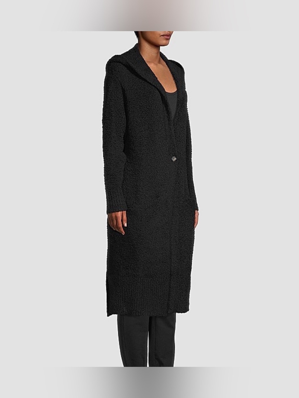 Ugg Judith Long Hoodie Cardigan Button Closure Black XS/S